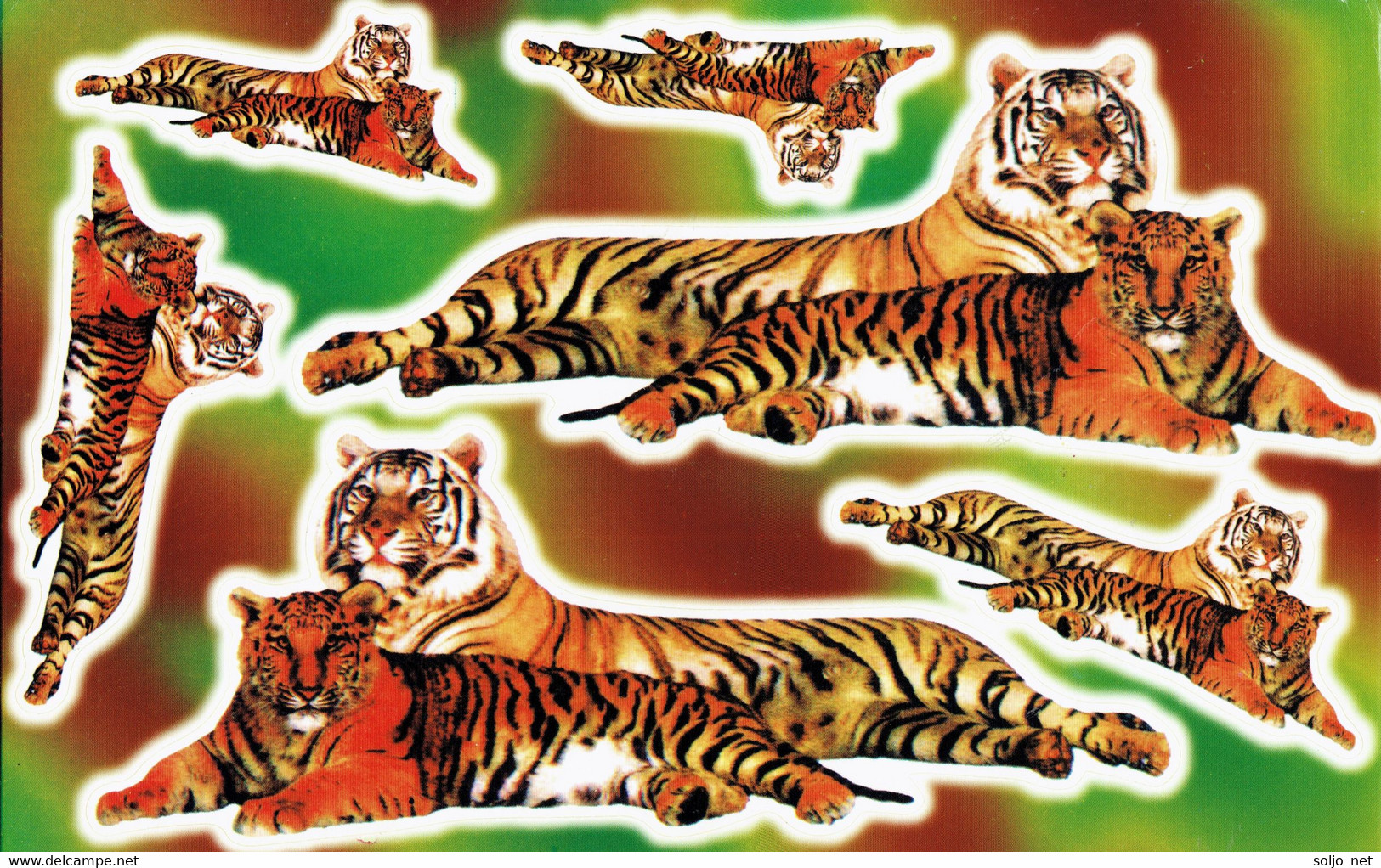 Tiger Tiere Aufkleber / Tiger Animal Sticker A4 1 Bogen 27 X 18 Cm ST519 - Scrapbooking