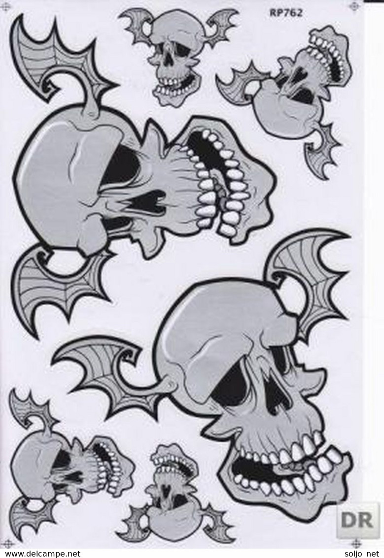 Totenkopf Sensemann Aufkleber / Skull Reaper Dead Sticker A4 1 Bogen 27 X 18 Cm ST287 - Scrapbooking