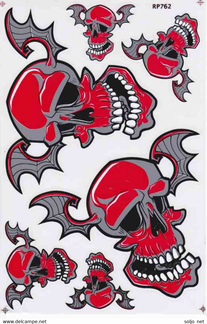 Totenkopf Sensemann Aufkleber / Skull Reaper Dead Sticker A4 1 Bogen 27 X 18 Cm ST291 - Scrapbooking