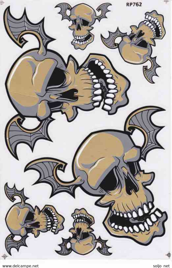 Totenkopf Sensemann Aufkleber / Skull Reaper Dead Sticker A4 1 Bogen 27 X 18 Cm ST294 - Scrapbooking