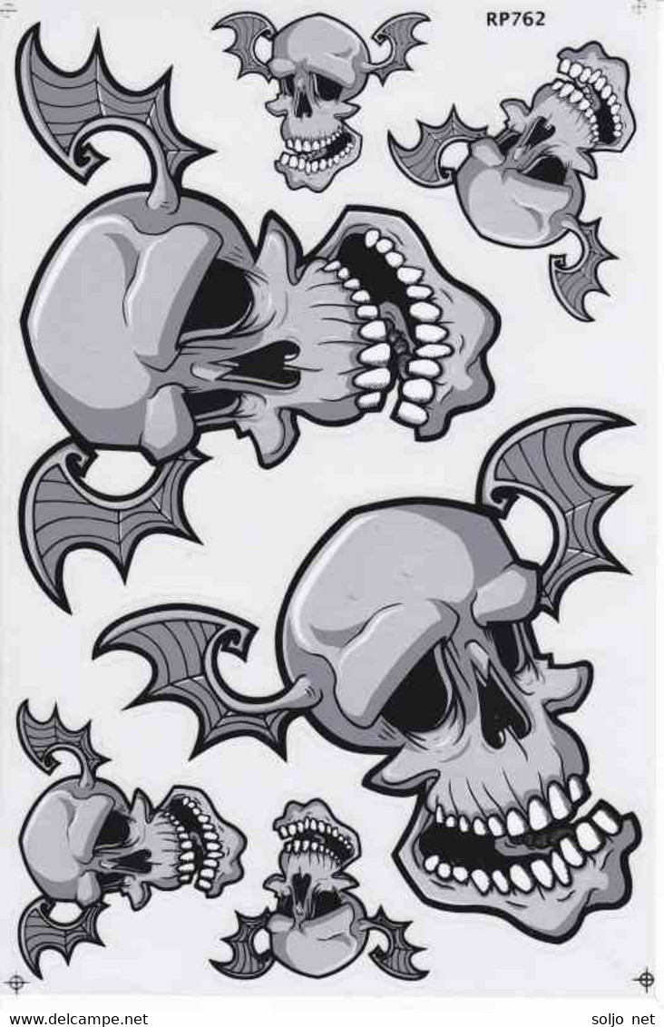 Totenkopf Sensemann Aufkleber / Skull Reaper Dead Sticker A4 1 Bogen 27 X 18 Cm ST312 - Scrapbooking