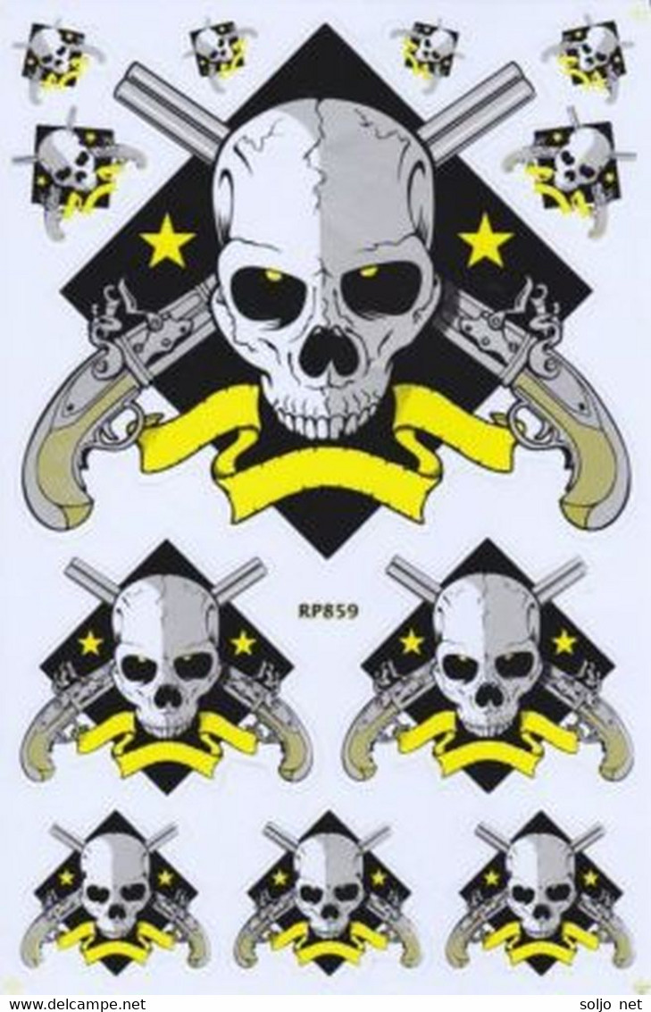 Totenkopf Sensemann Aufkleber / Skull Reaper Dead Sticker A4 1 Bogen 27 X 18 Cm ST384 - Scrapbooking