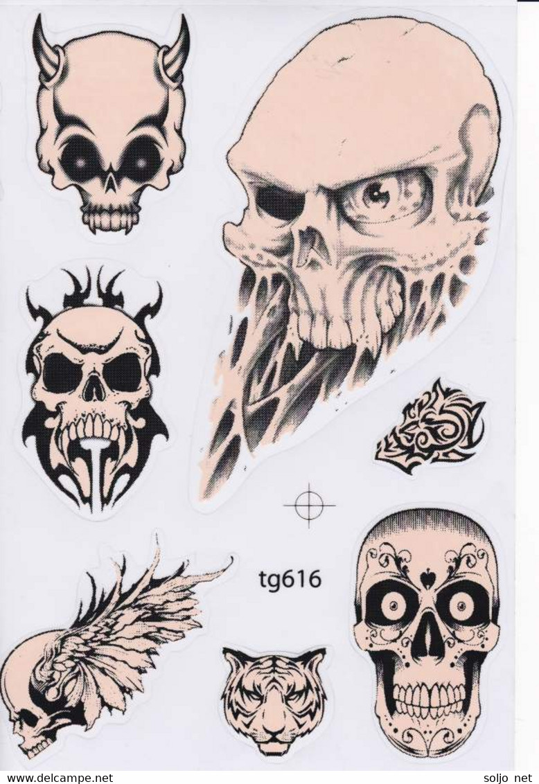 Totenkopf Sensemann Aufkleber / Skull Reaper Dead Sticker A4 1 Bogen 27 X 18 Cm ST428 - Scrapbooking