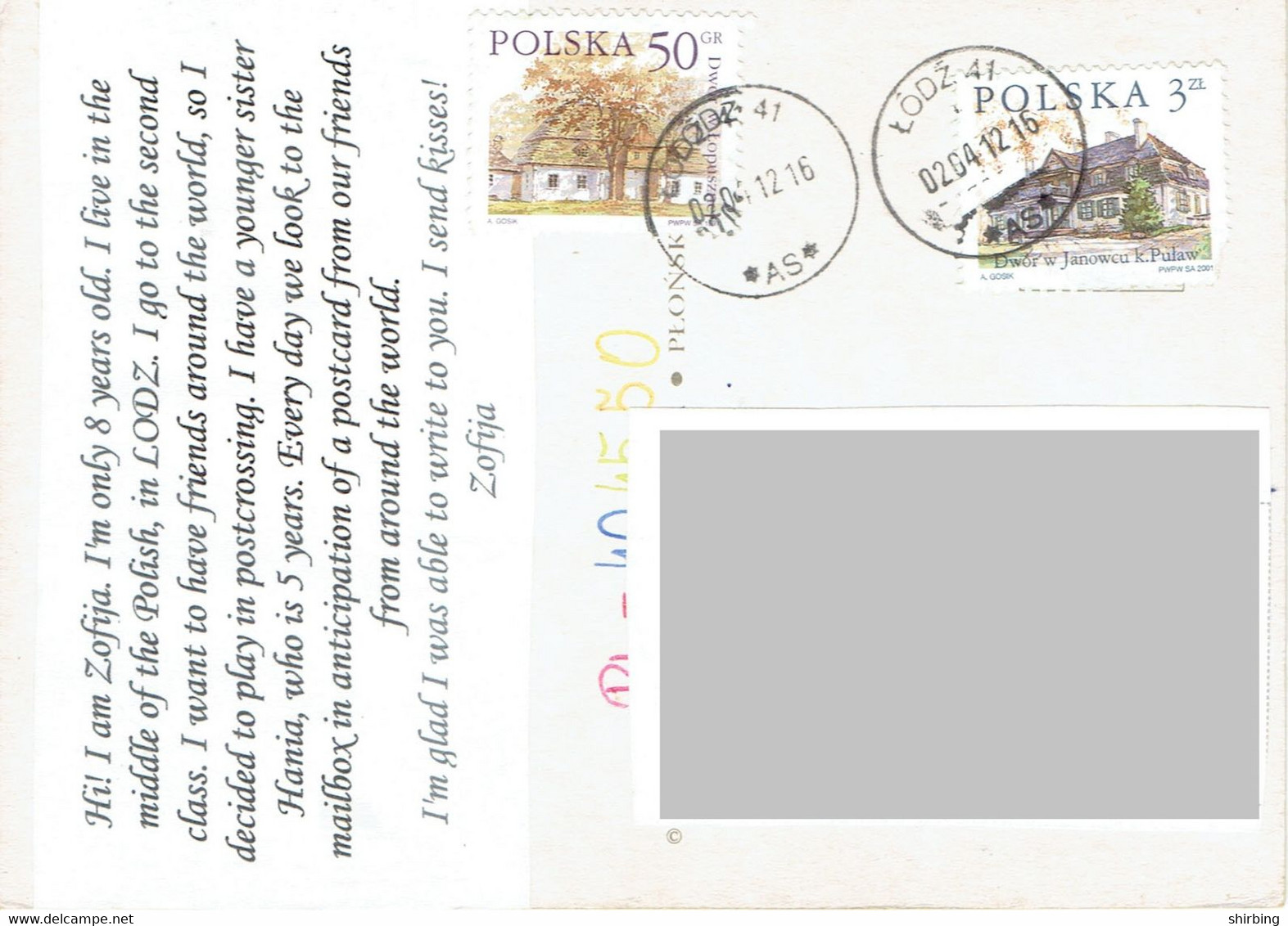 C9 :Poland - Tree, And Traditional House Stamps Used On Postcard - Briefe U. Dokumente