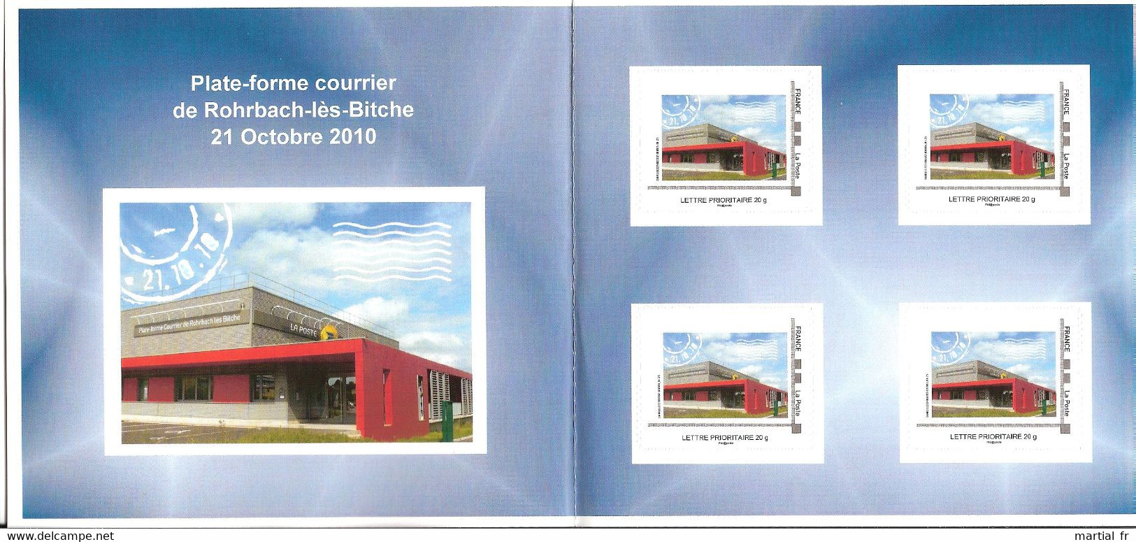 CARNET PRESTIGE COLLECTOR FRANCE LA POSTE ROHRBACH LES BITCHE PDC Plate Forme Courrier Plié 2010 POST OFFICE Moselle Red - Nuevos