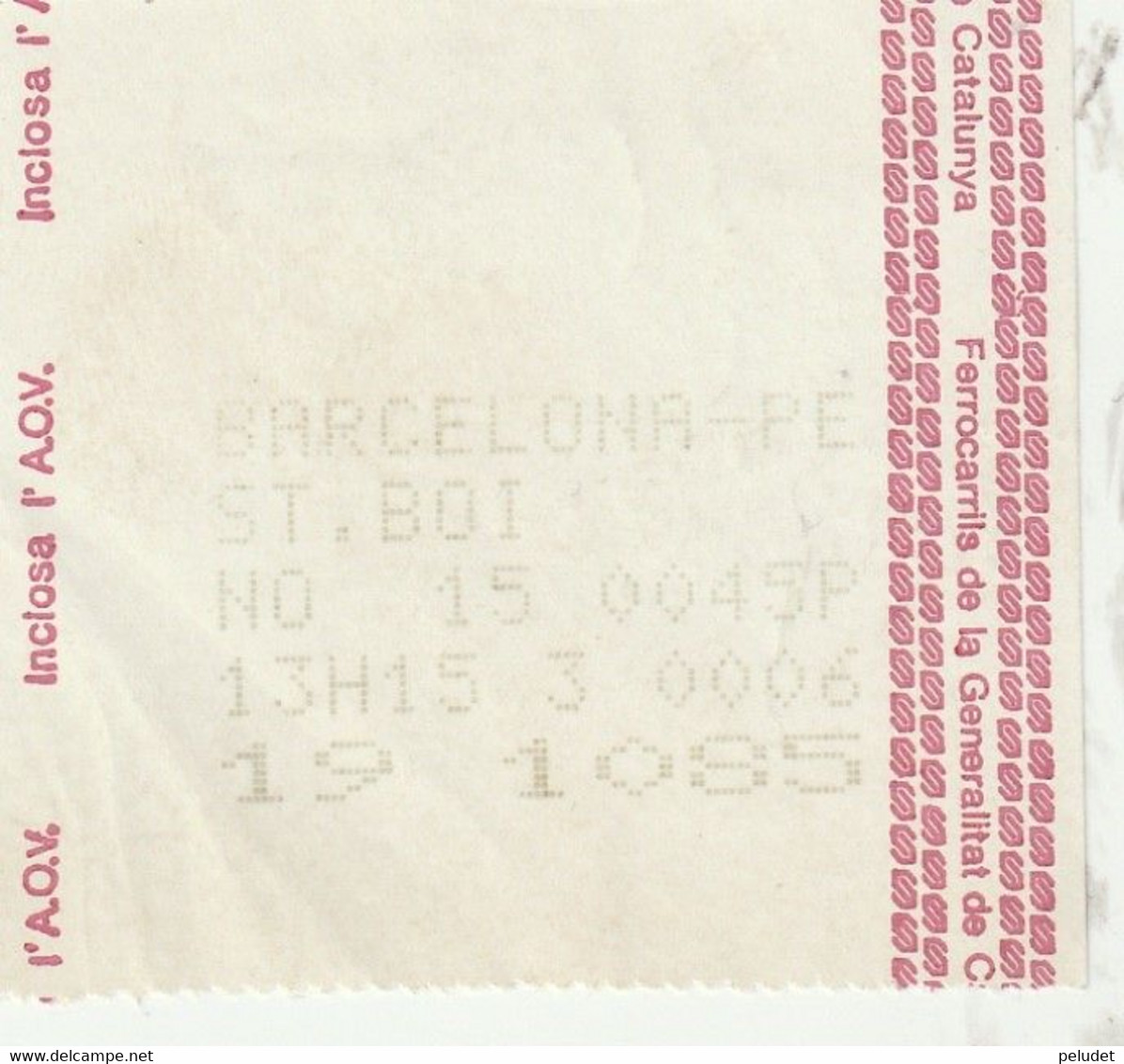 FGC - BARCELONA - ST BOI - 1985 - Europa