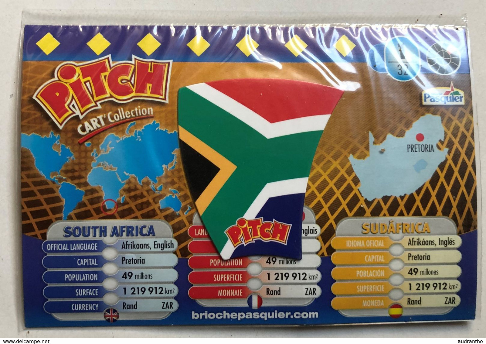 Magnet PITCH - Cart' Collection - Brioche Pasquier - Pays Afrique Du Sud - South Africa - Autres & Non Classés