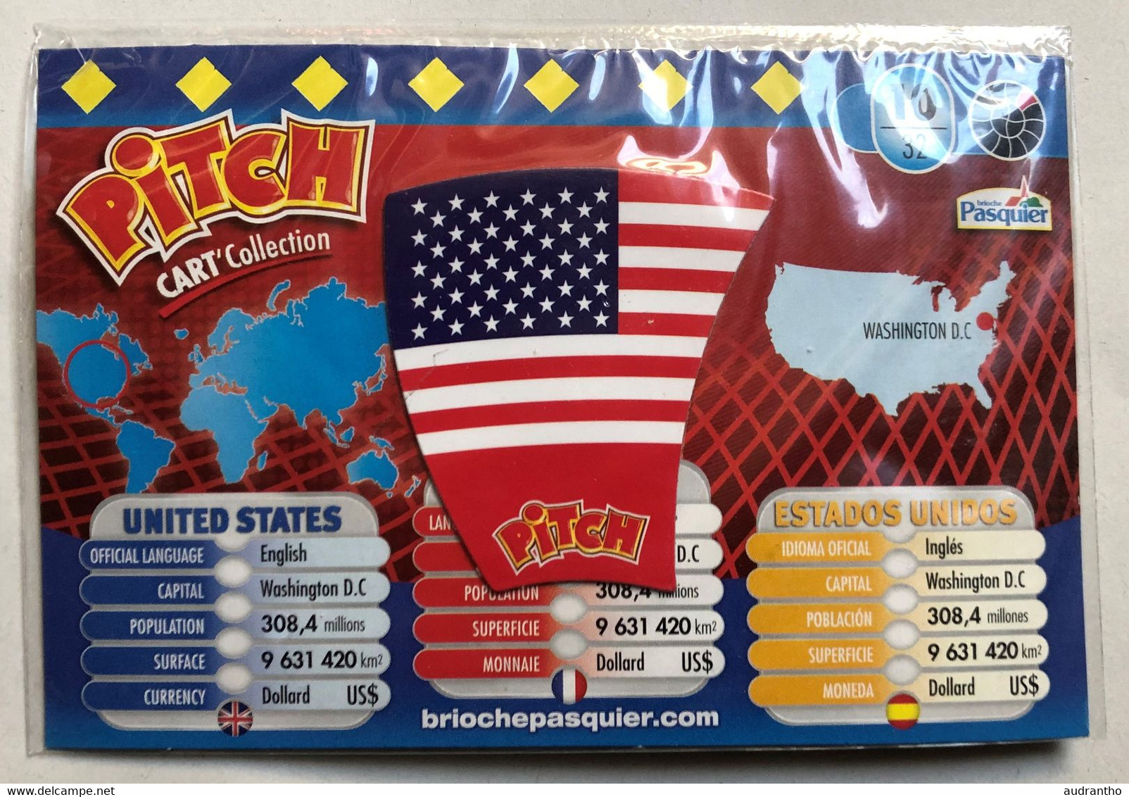 Magnet PITCH - Cart' Collection - Brioche Pasquier - Pays Etats Unis - USA - Autres & Non Classés