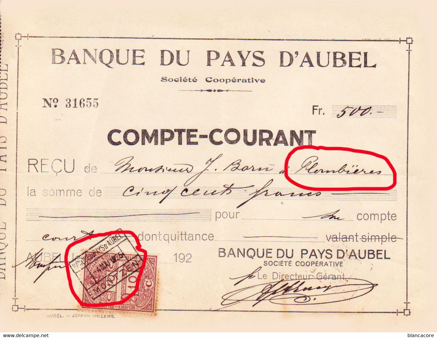 BANQUE DU PAYS D' AUBEL à MONTZEN - Banca & Assicurazione