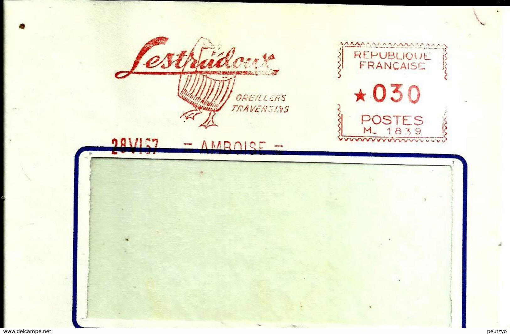 Lettre EMA Havas M 1957 Lestradoux Oreillers  Textile Metier Industrie 37 Amboise A 30/28 - Geese