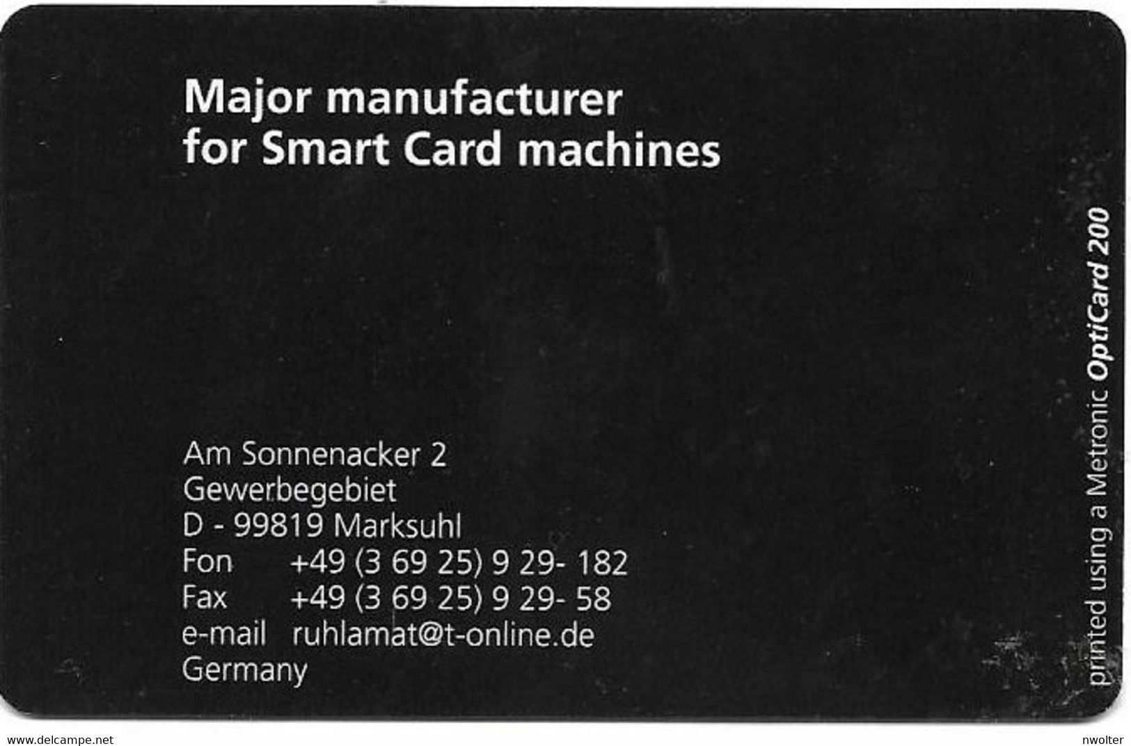 @+ Carte à Puce Ruhlamat - Machine - Cartes De Salon Et Démonstration