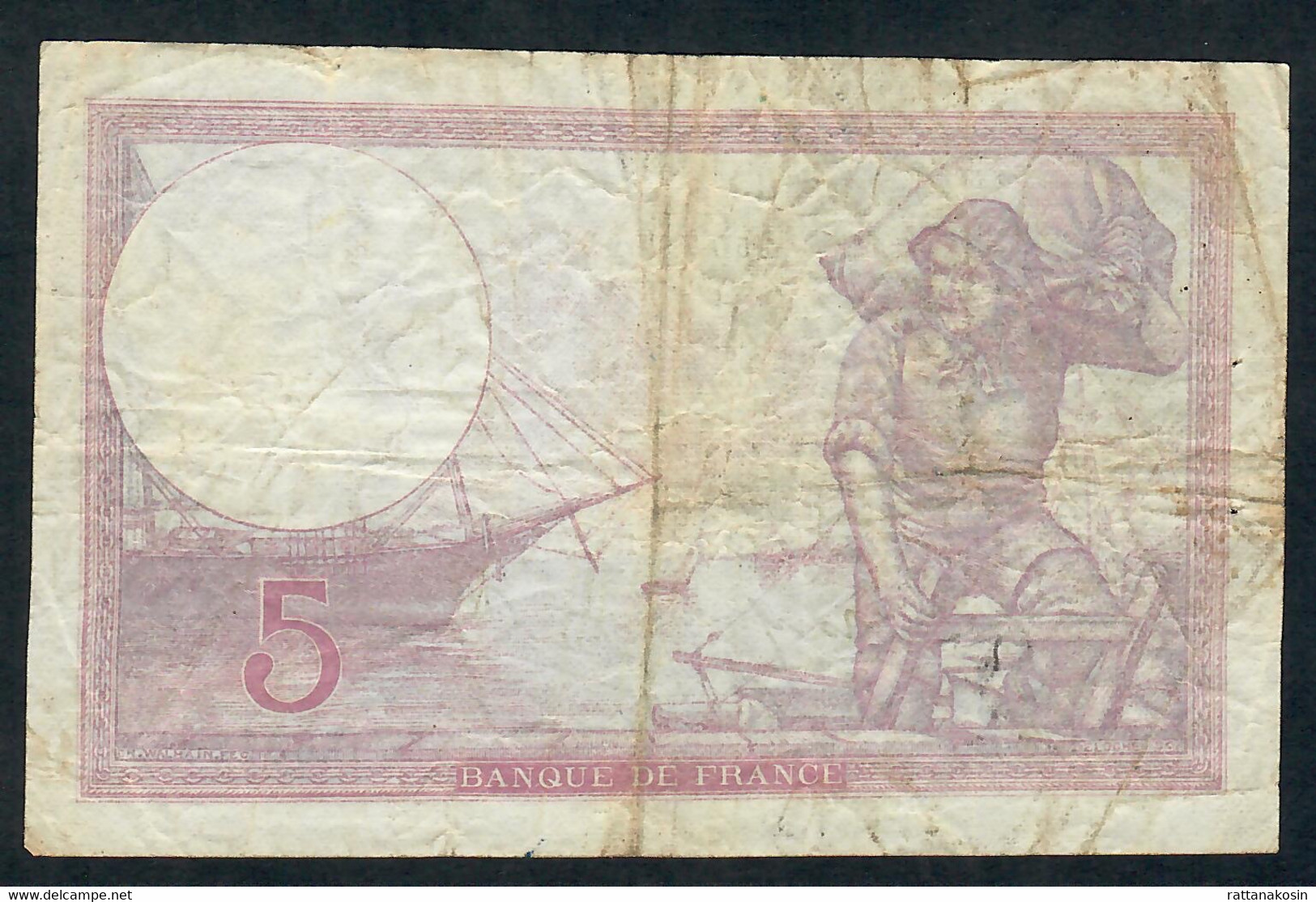 FRANCE P72 5 FRANCS 21.9.1939  FINE - 5 F 1917-1940 ''Violet''