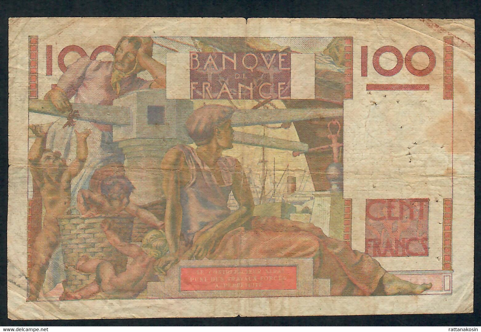 FRANCE P128 100 FRANCS   15.7.1948  #P.265    FINE - 100 F 1945-1954 ''Jeune Paysan''