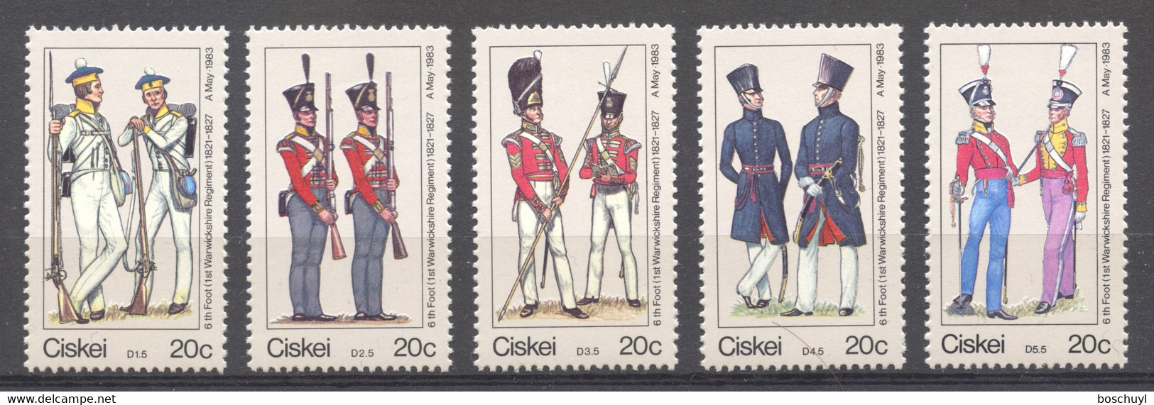 Ciskei, 1983, Military Uniforms, Army, MNH, Michel 47-51 - Ciskei