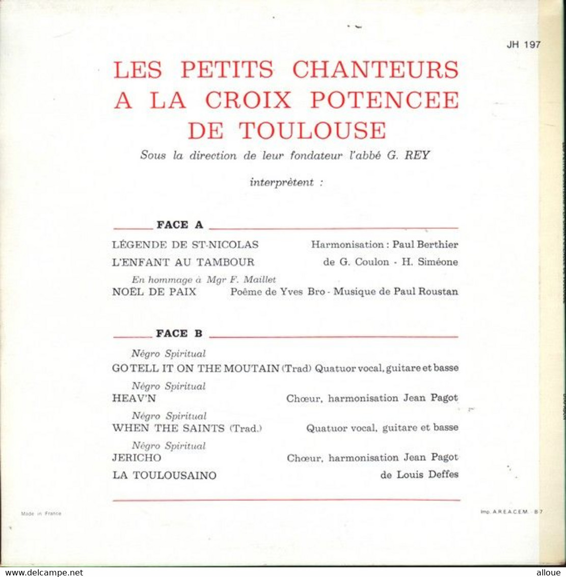 LES PETITS CHANTEURS A LA CROIX POTENCEE DE TOULOUSE - 25 CM - LEGENDE DE ST-NICOLAS + 7 - Canciones Religiosas Y  Gospels