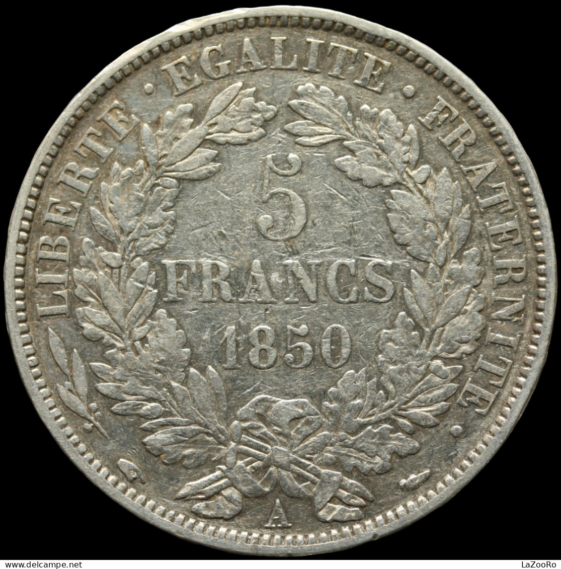 LaZooRo: France 5 Francs 1850 A VF / XF - Silver - 5 Francs