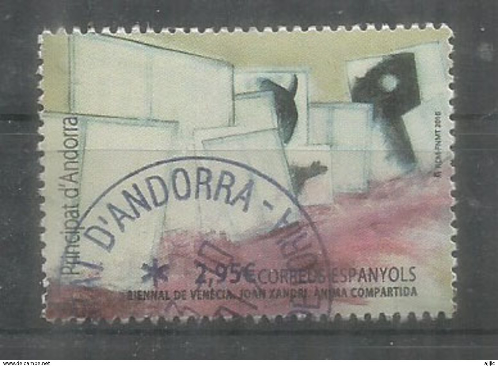 Exposition Internationale D'Art De La Cité De Venise (Biennale 2016),un Timbre Oblitéré, 1 ère Qualité D'Andorra Español - Used Stamps