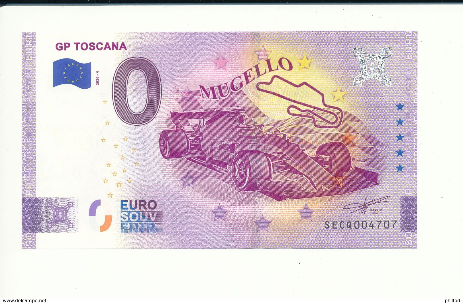 Billet Touristique 0 Euro - GP TOSCANA - SECQ- 2020-4 - ANNIV -  N° 4707 - Autres & Non Classés