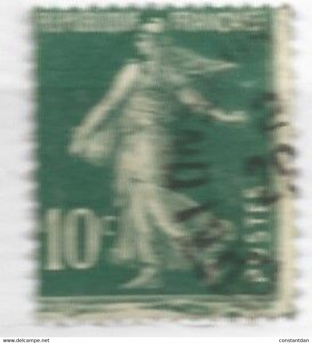 FRANCE N° 159 10 C VERT TYPE SEMEUSE CAMEE TRIPLE CADRE INTERIEUR EN BAS OBL - Usados