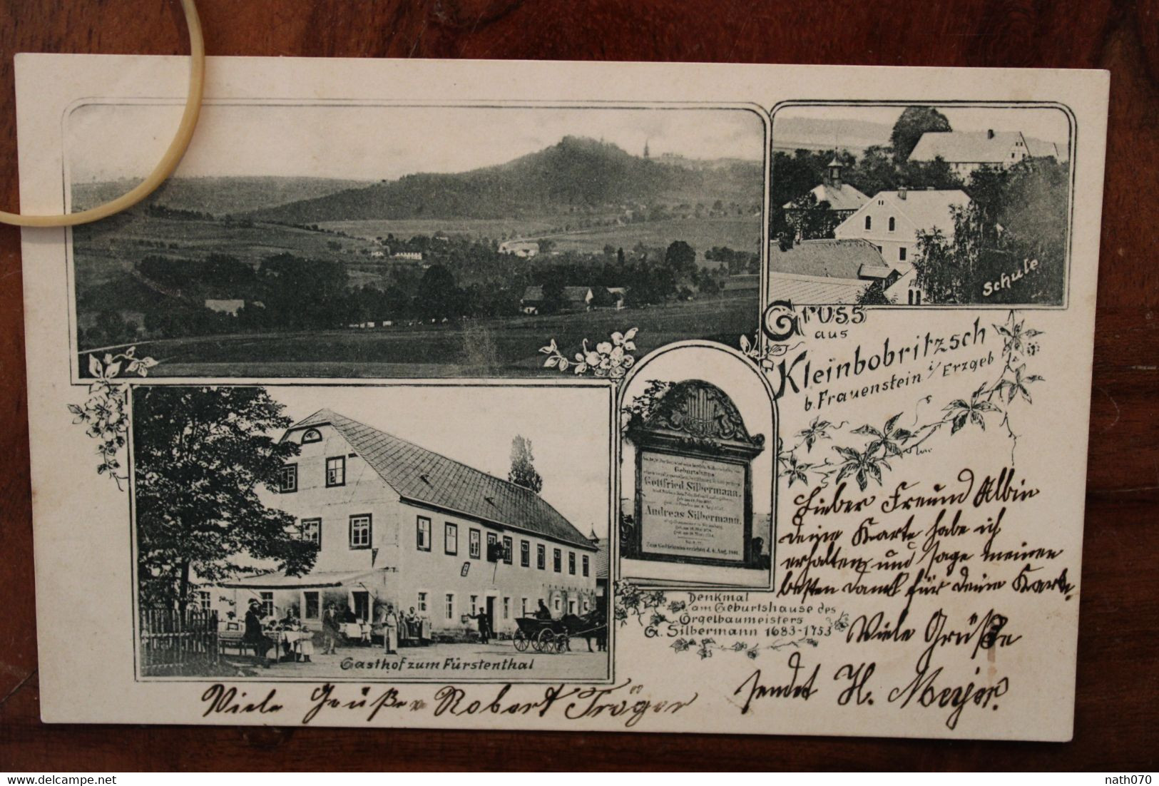 Ak CPA 1903 Gruss Aus Kleinbobritzsch Frauenstein Im Erzgebirge Deutsches Reich Litho Gasthof Schule - Other & Unclassified