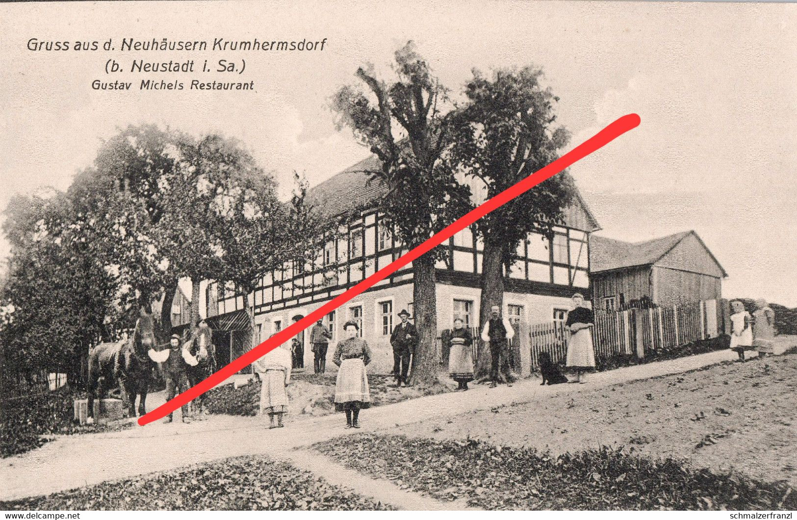 AK Krumhermsdorf Neuhäuser Gustav Michels Gasthof A Neustadt Schönbach Ehrenberg Polenz Rugiswalde Sächsische Schweiz - Neustadt
