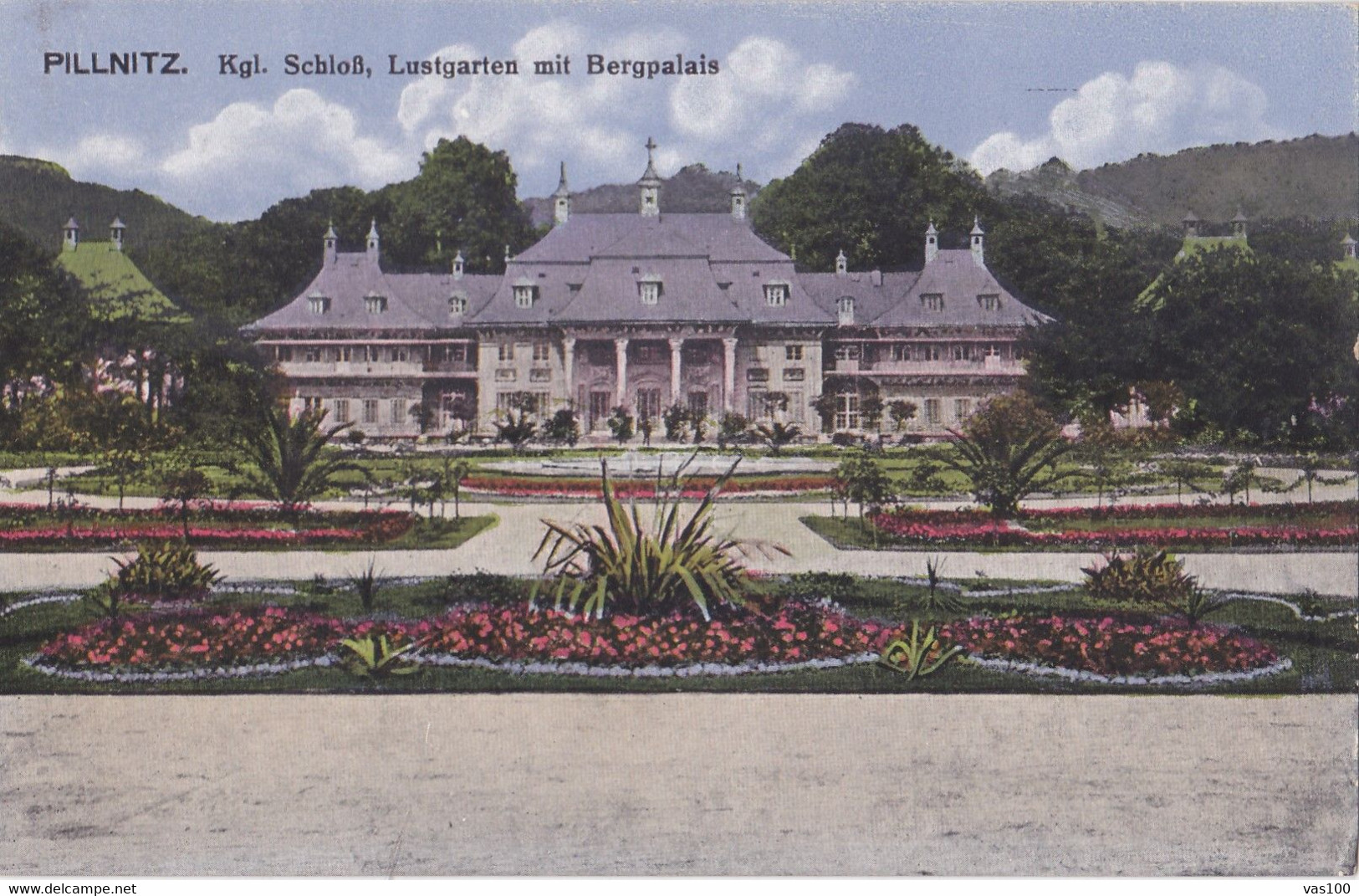 PILLNITZ  . KGL. SCHLOSS, LUSTGARTEN MIT BERGPALAIS - Pillnitz