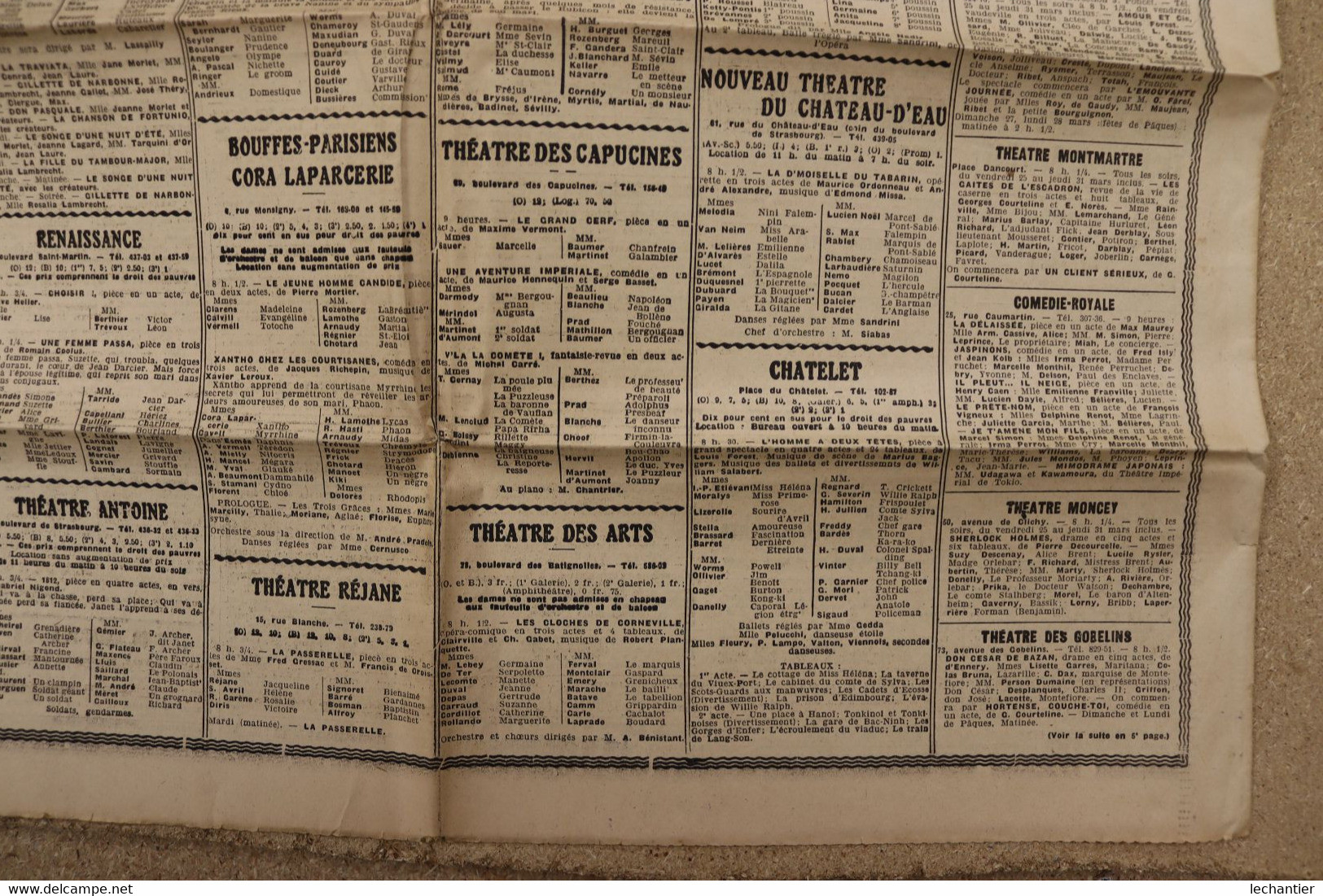 COMEDIA 28/03/1900 Programme des revues et spectacles - réd. G. de PAWLOWSKI  27 Bld. Poissonnière PARIS