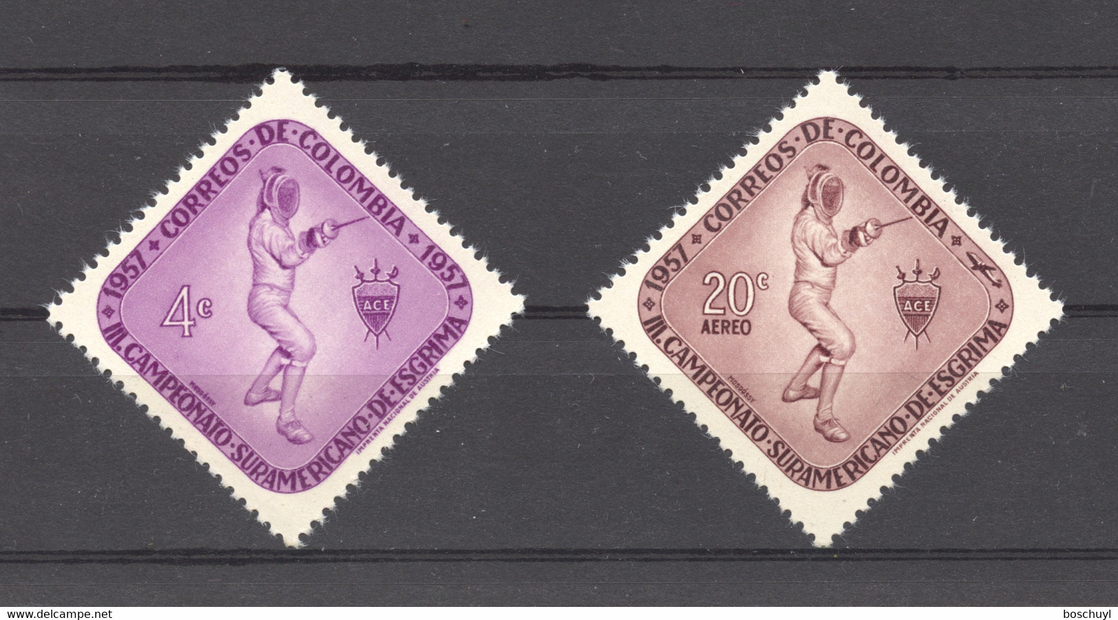 Colombia, 1957, Fencing, South American Championship, Sports, MNH, Michel 824-825 - Colombia