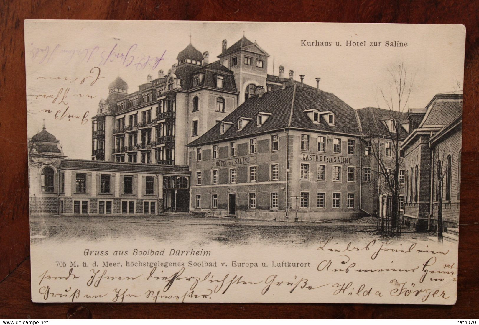 Ak CPA 1903 Gruss Aus Soolbad Dürrheim Hotel Zur Saline Kurhaus Deutsches Reich Litho - Autres & Non Classés