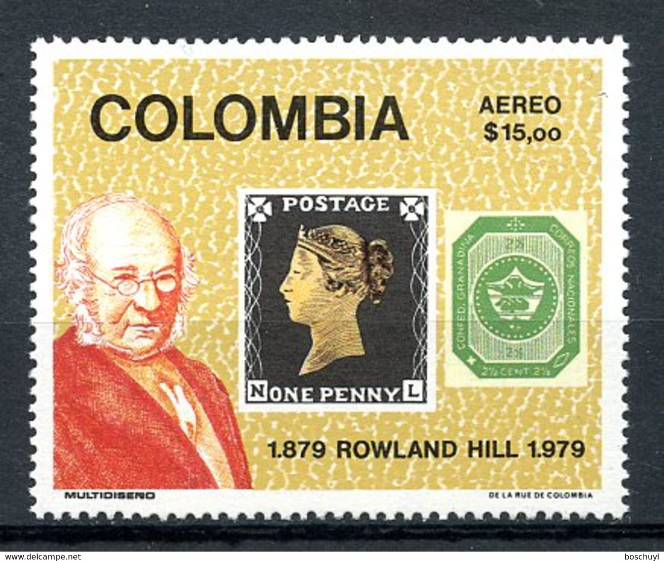 Colombia, 1979, Sir Rowland Hill, UPU, United Nations, MNH, Michel 1403 - Colombia