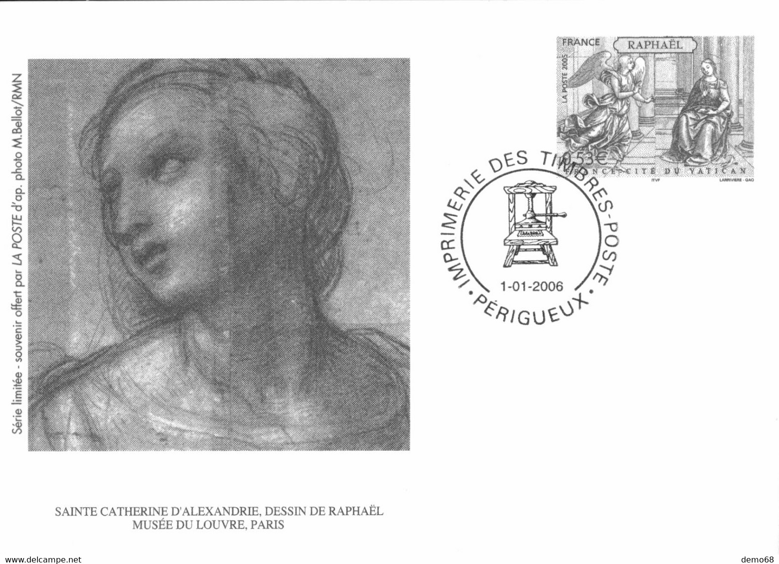 Timbre Philatélie Périgueux Ste Catherine CPSM 2006 Offert Par La Poste Raphael - Briefmarken (Abbildungen)