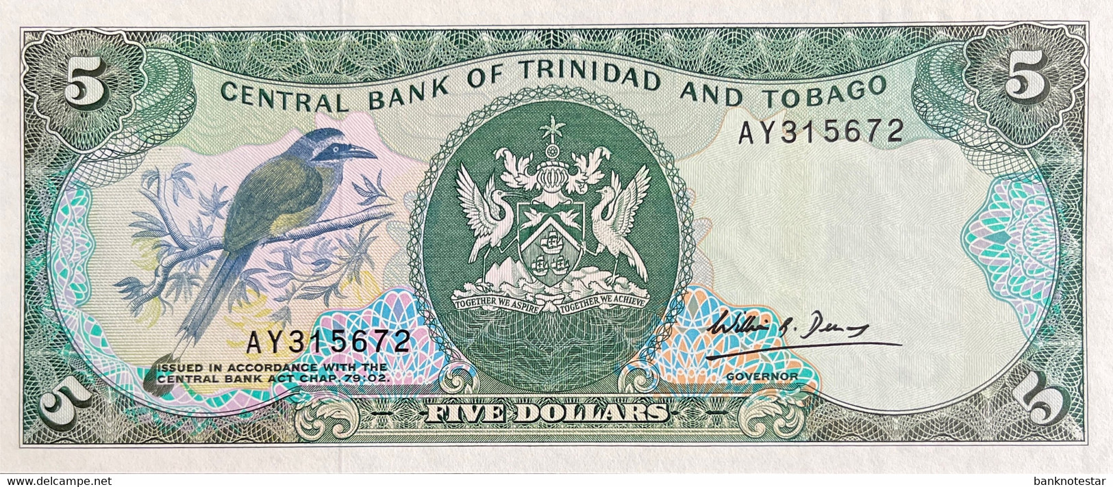 Trinidad 5 Dollars, P-37b (1985) - UNC - Trindad & Tobago