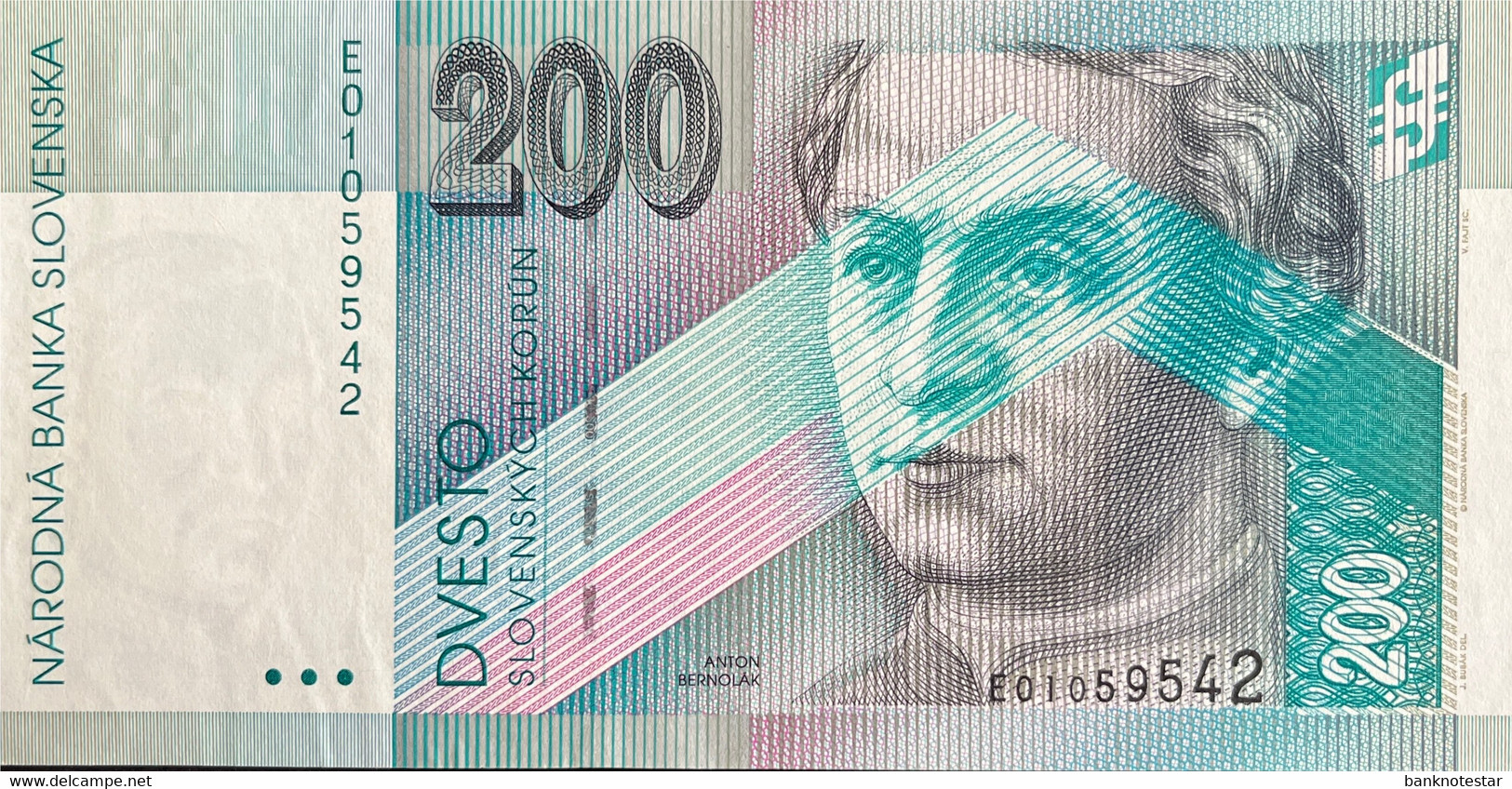 Slovakia 200 Korun, P-26 (01.08.1995) - About Uncirculated - Slovakia