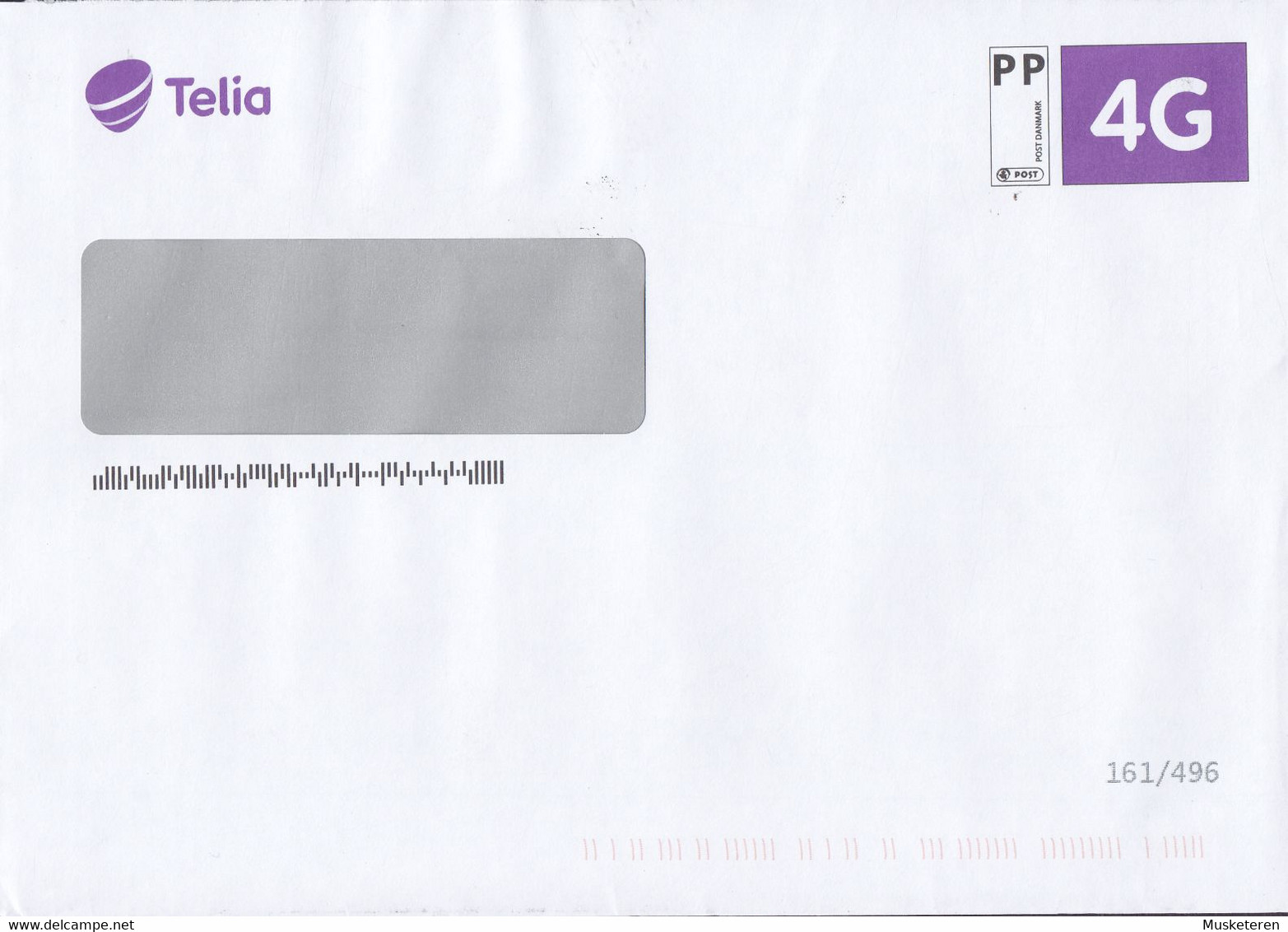 Denmark TELIA '4G' POST PP Prepaid Postage Cover Brief Lettre - Machines à Affranchir (EMA)