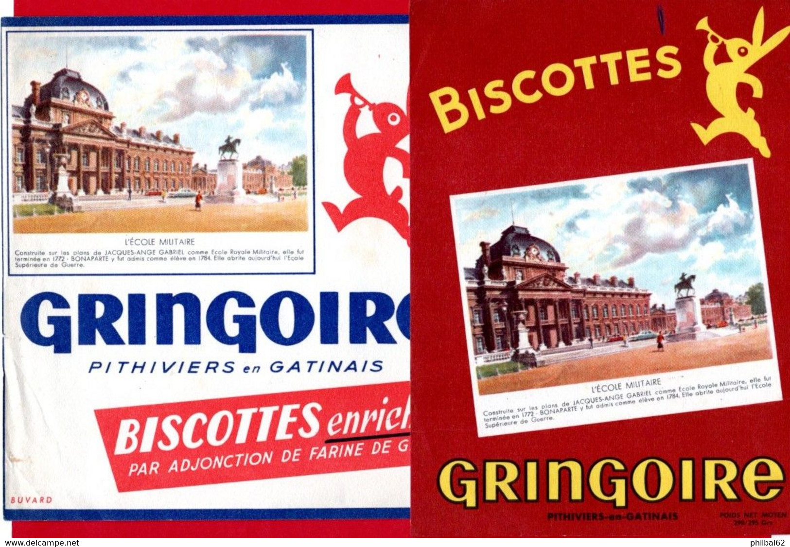 Lot De 8 Buvards Gringoire. Vues De Paris. Louvre, Marché Aux Fleurs, Pont D'Iéna, Les Invlides, Notre Dame, Chaillot... - Biscotti