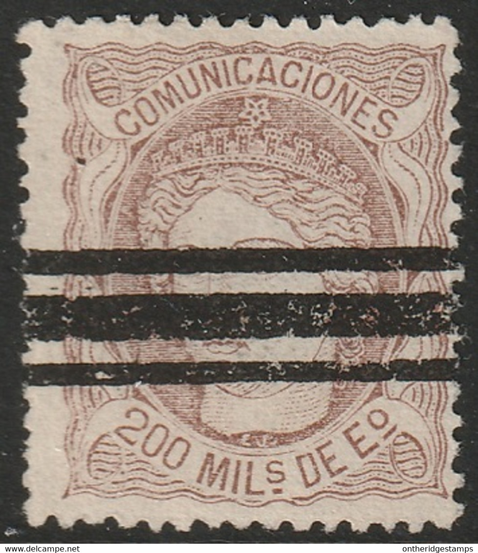 Spain 1870 Sc 168 Espana Ed 109 Used Bar Cancel - Usados