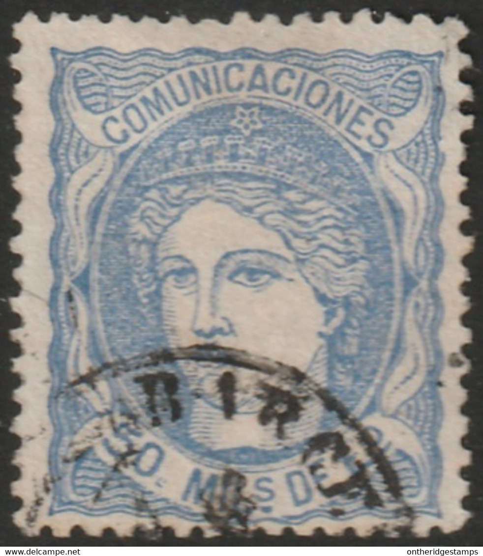 Spain 1870 Sc 166 Espana Ed 107 Used Date Cancel - Used Stamps