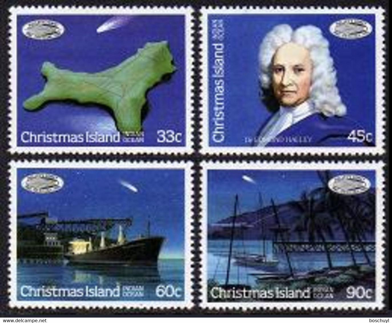 Christmas Island, 1986, Halley's Comet, Space, MNH, Michel 216-219 - Christmaseiland