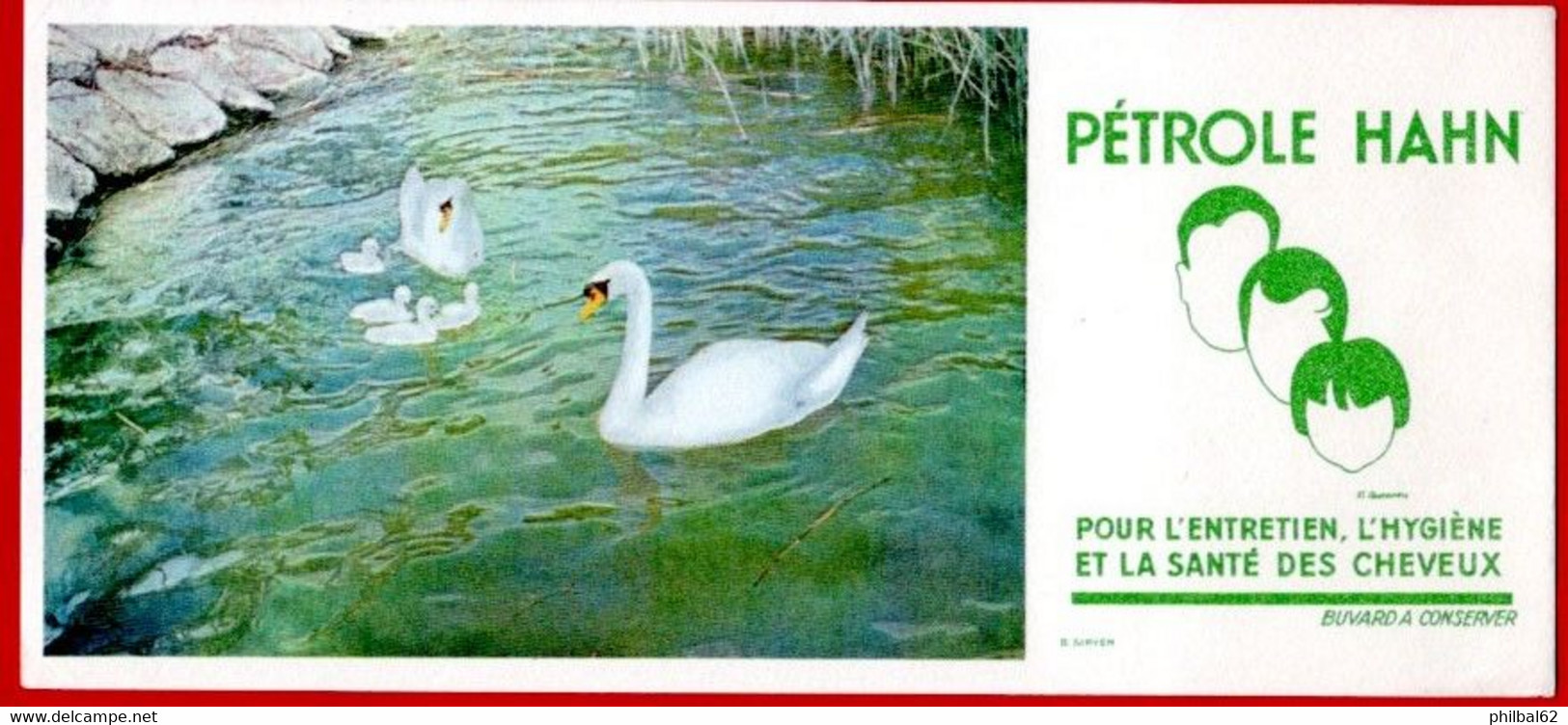 Buvard Pétrole Hahn. Famille De Cygnes. - Perfume & Beauty