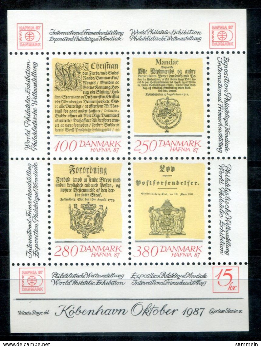 DÄNEMARK Block 4, Bl.4 Mnh - HAFNIA '87, Wappen, Coat Of Arms, Blason - DENMARK / DANEMARK - Blocs-feuillets