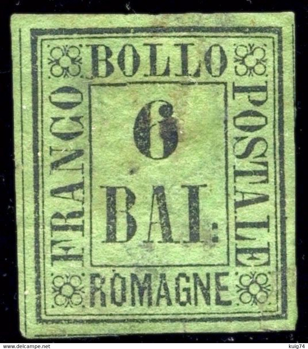 1859 ROMAGNE 6 BAI VERDE GIALLO N.7 NUOVO BEN MARGINATO - UNUSED - Romagna