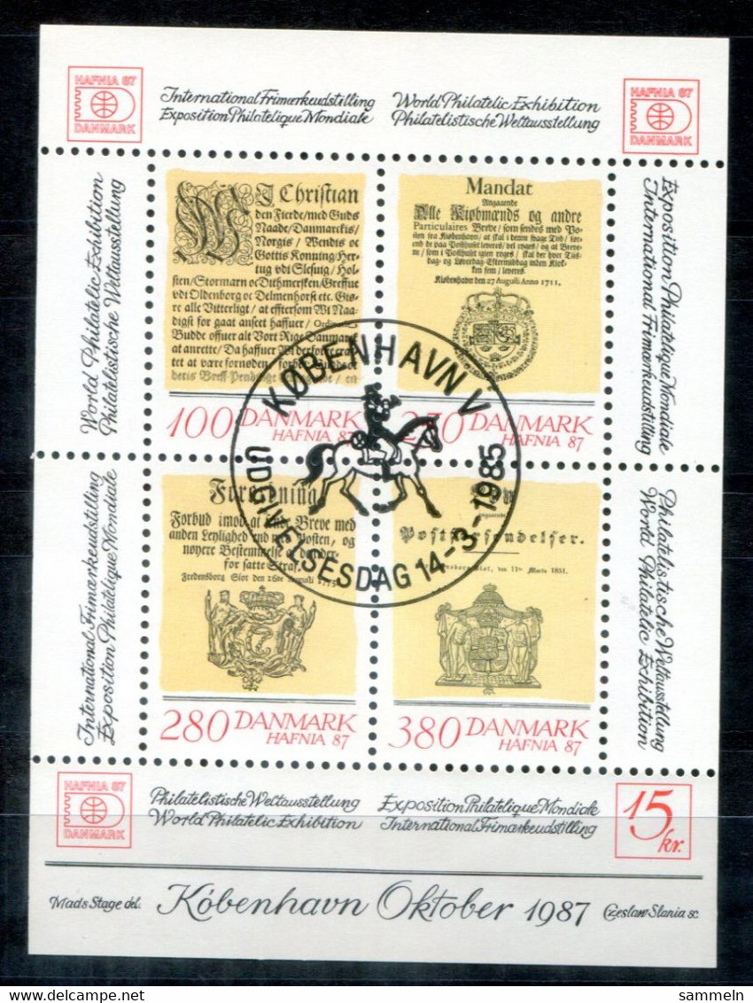 DÄNEMARK Block 4, Bl.4 FD Canc. - HAFNIA '87, Wappen, Coat Of Arms, Blason - DENMARK / DANEMARK - Blocks & Kleinbögen