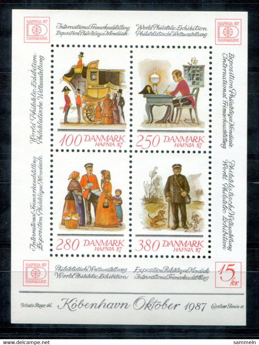 DÄNEMARK Block 6, Bl.6 Mnh - HAFNIA '87 - DENMARK / DANEMARK - Blocks & Kleinbögen