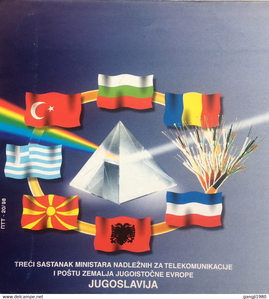 YUGOSLAVIA 1998, COVER UNUSED, ILLUSTRATED FLAG, 7 DIFFERENT  COUNTRY  OF  SOUTH EAST EUROPE. - Briefe U. Dokumente