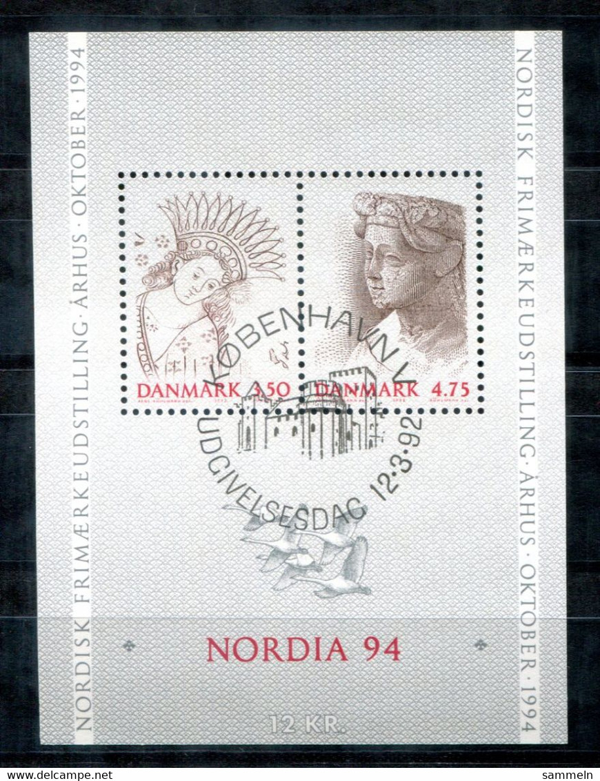 DÄNEMARK Block 8, Bl.8 FD Canc. - NORDIA '94, Vögel, Birds, Oiseaux - DENMARK / DANEMARK - Blocks & Kleinbögen