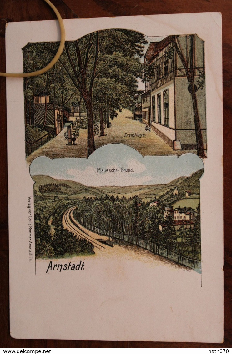 Ak CPA 1900's Gruss Aus Lithographie Arnstadt Eremitage Plauescher Grund Deutsches Reich Litho - Arnstadt