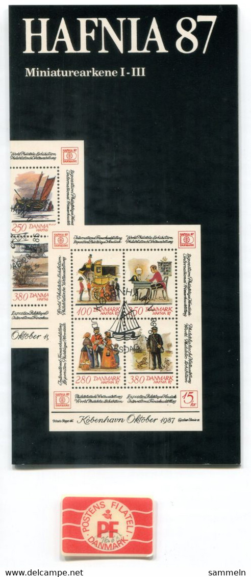 DÄNEMARK Block 4,5+6, Bl.4,5+6 In Faltkarte Zur HAFNIA '87 Mnh - DENMARK / DANEMARK - Blocks & Kleinbögen