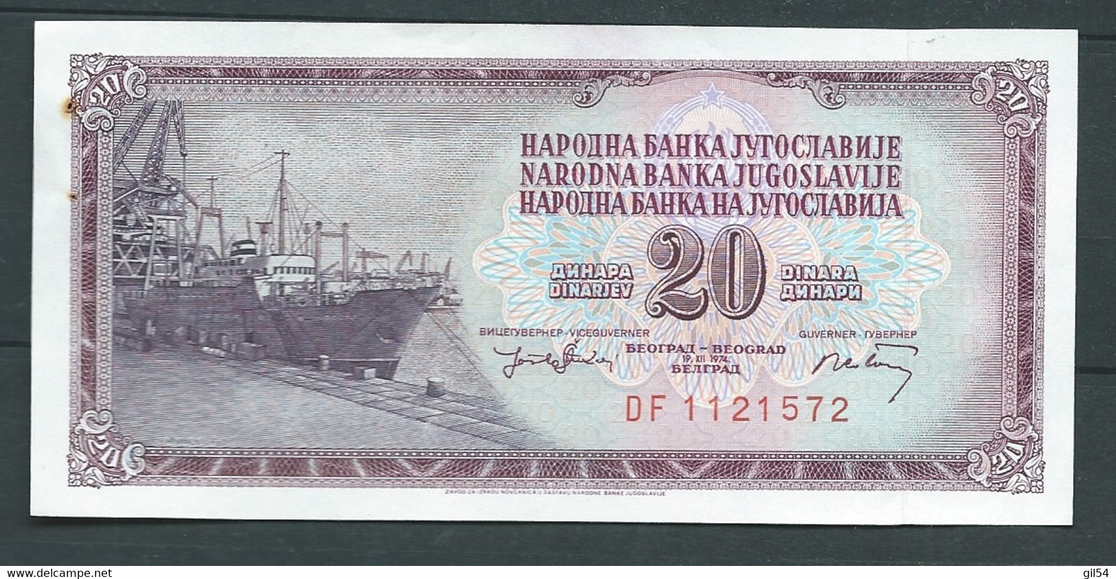 Billet Yougoslavie - 20 Dinars -2 Trous D'épingle Aspect Neuf  - 1974 - DF1121572  LAURA 9609 - Yugoslavia