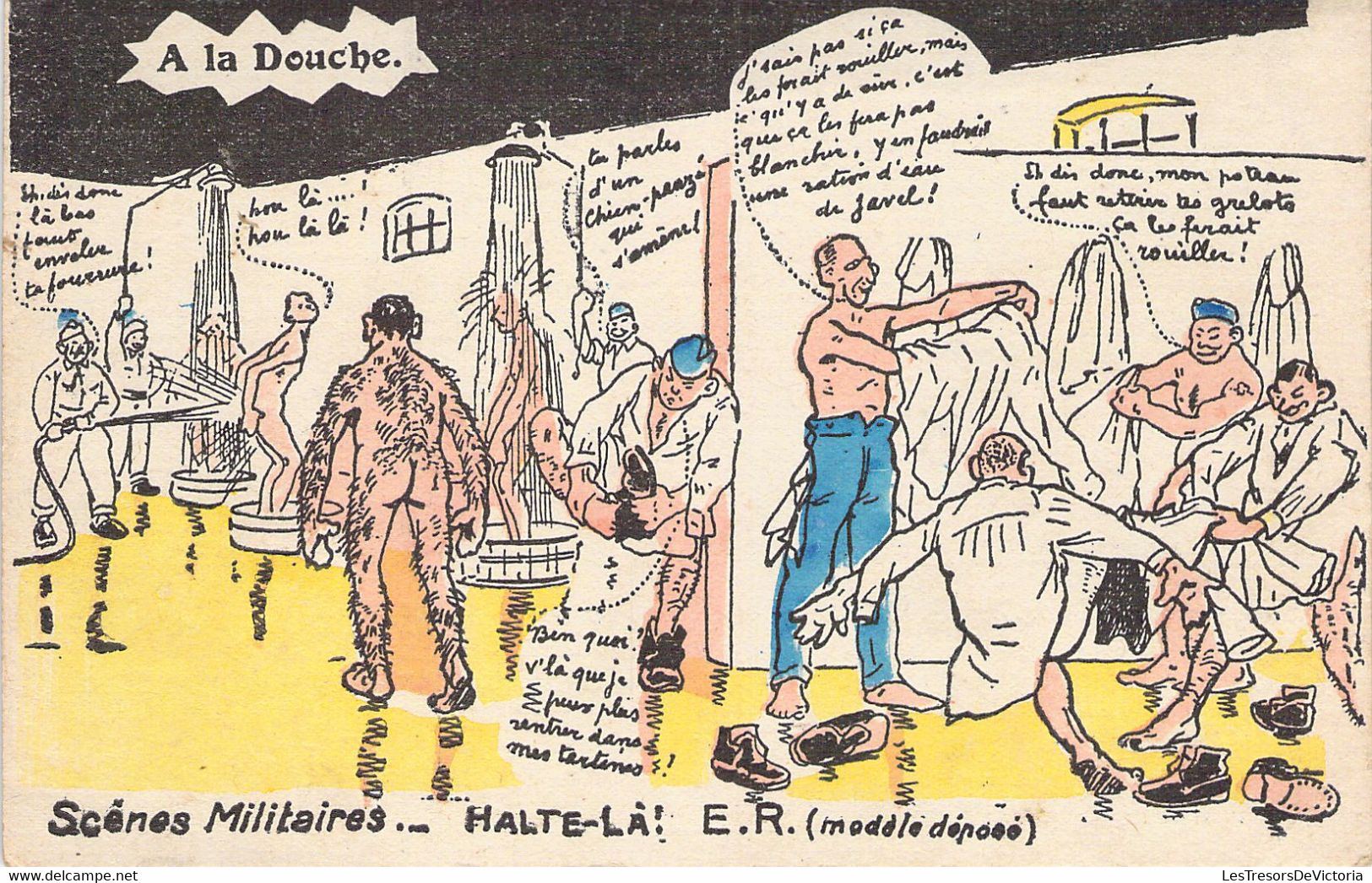 HUMOUR MILITARIA - Scènes Militaires - A LA DOUCHE - Carte Postale Ancienne - Humorísticas