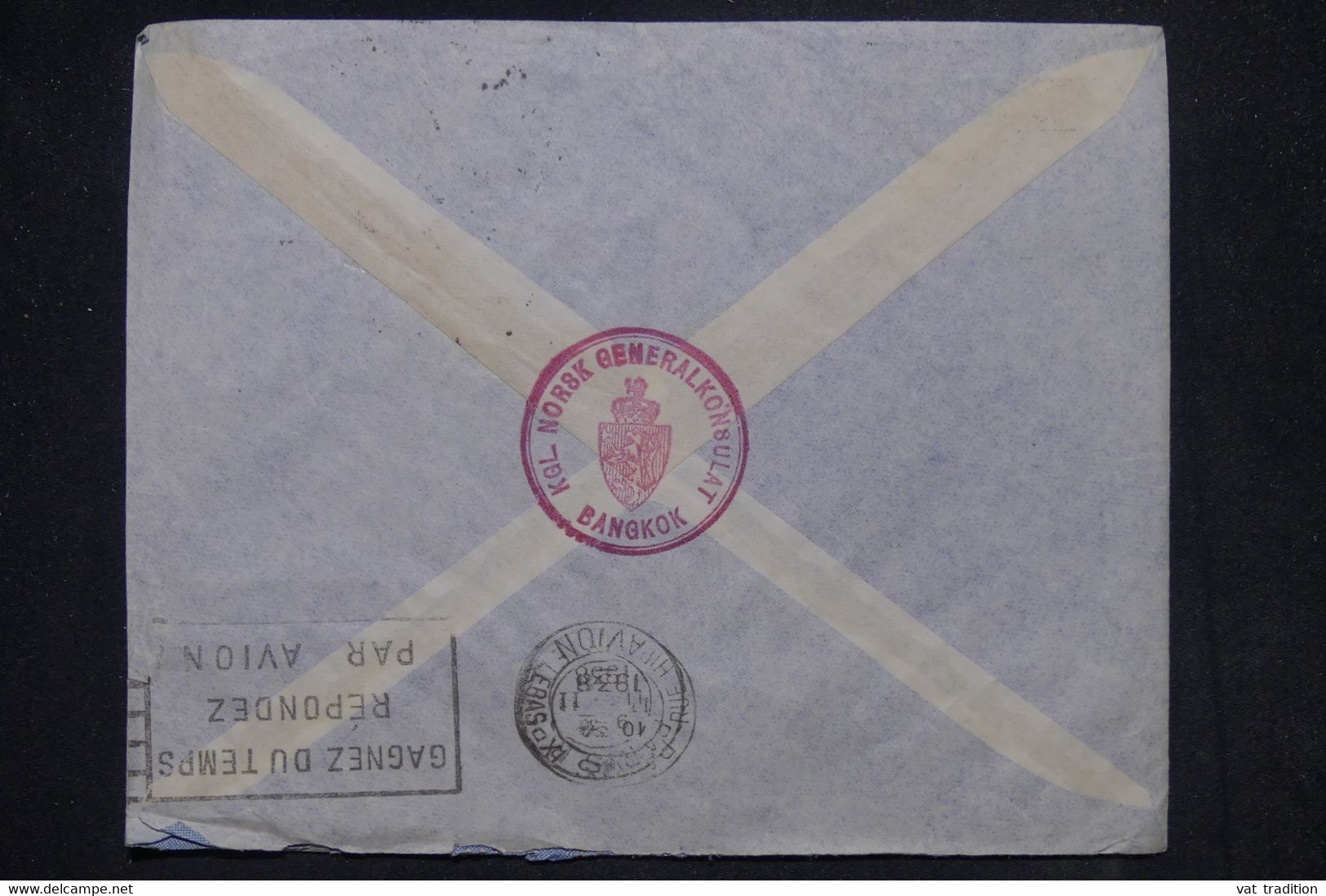 SIAM - Enveloppe Commerciale De Bangkok Pour Paris Par Avion En 1938 - L 141460 - Siam